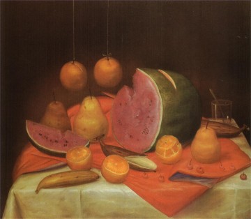 Fernando Botero Werke - Stillleben mit Wassermelone 2 Fernando Botero